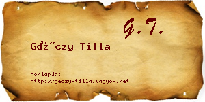Géczy Tilla névjegykártya